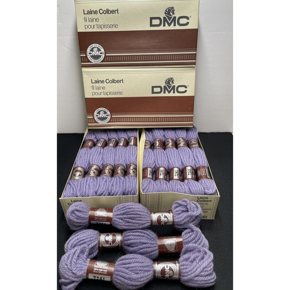 DMC Laine Colbert 100% Virgin Wool Made France 7241 Soft Lavender 23 Skeins Yarn